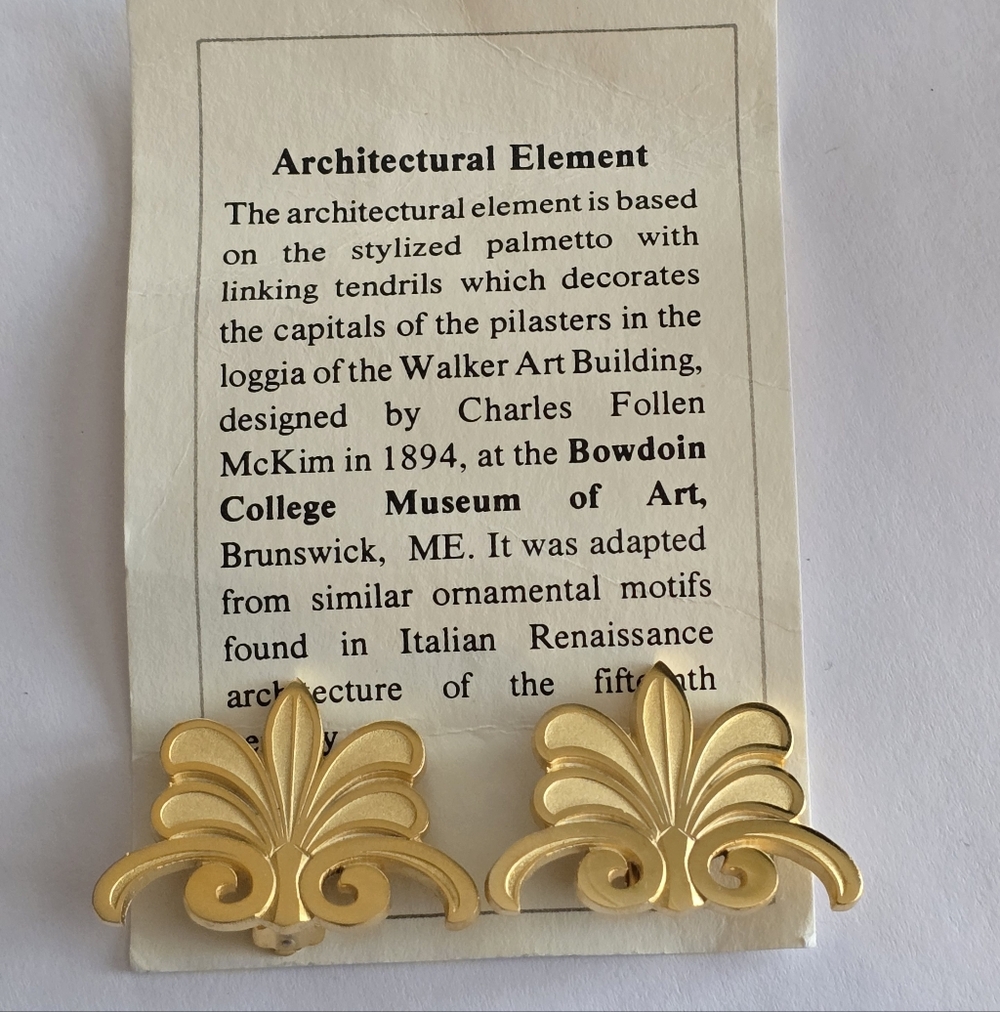 Earrings Architectural Element Bowdoin College Maine Art Museum BCMA Brunswick
